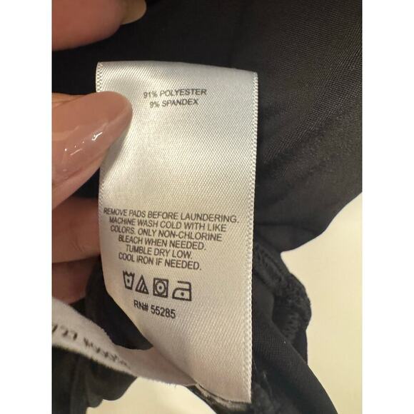 Express Medium Black One Shoulder Contour Compression Twist Front Bodysuit - Picture 6 of 7